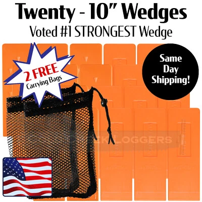 COLD CREEK LOGGERS 20 - 10" USA HARD logging Felling Bucking Tree Forestry Falling Spiked Wedges