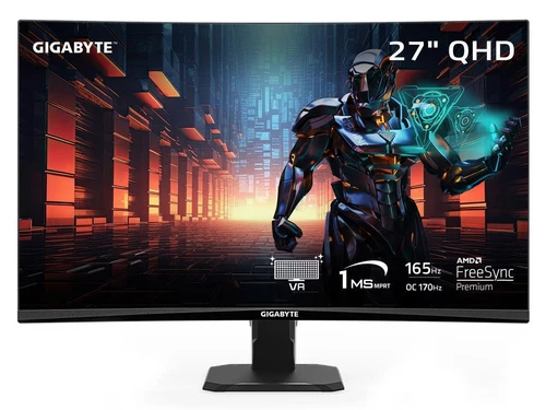 GIGABYTE - GS27QC - 27" VA Curved Gaming Monitor - QHD 2560x1440 - 165Hz/OC 170H