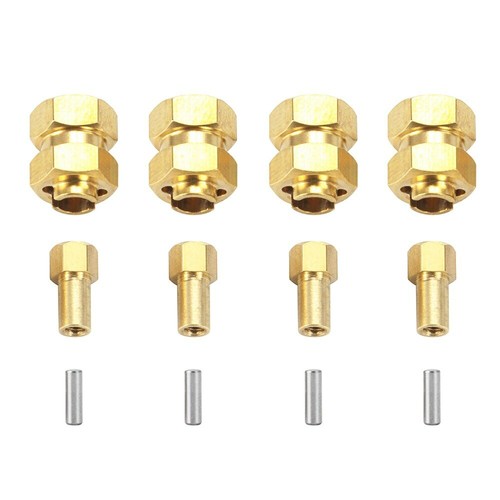 Brass Extended Hex Wheel Hubs & Nuts for 1/24 Axial SCX24 RC Crawler Car - Picture 8 of 9