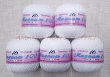 Lotto di 5 gomitoli da 100 gr MAGNUM FILO DI SCOZIA 16 per uncinetto BIANCO