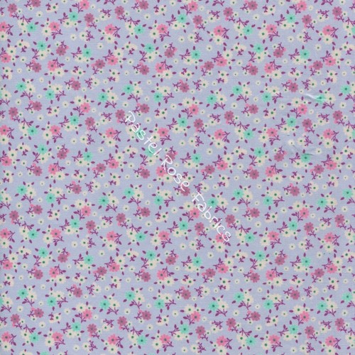 Ditsy Floral Lily Bunch printed 100% Cotton Fabric per half Metre continuous - Picture 2 of 8
