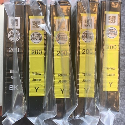 Epson 200 Printer Ink Cartridges, 4 of Yellow and 1 of Black