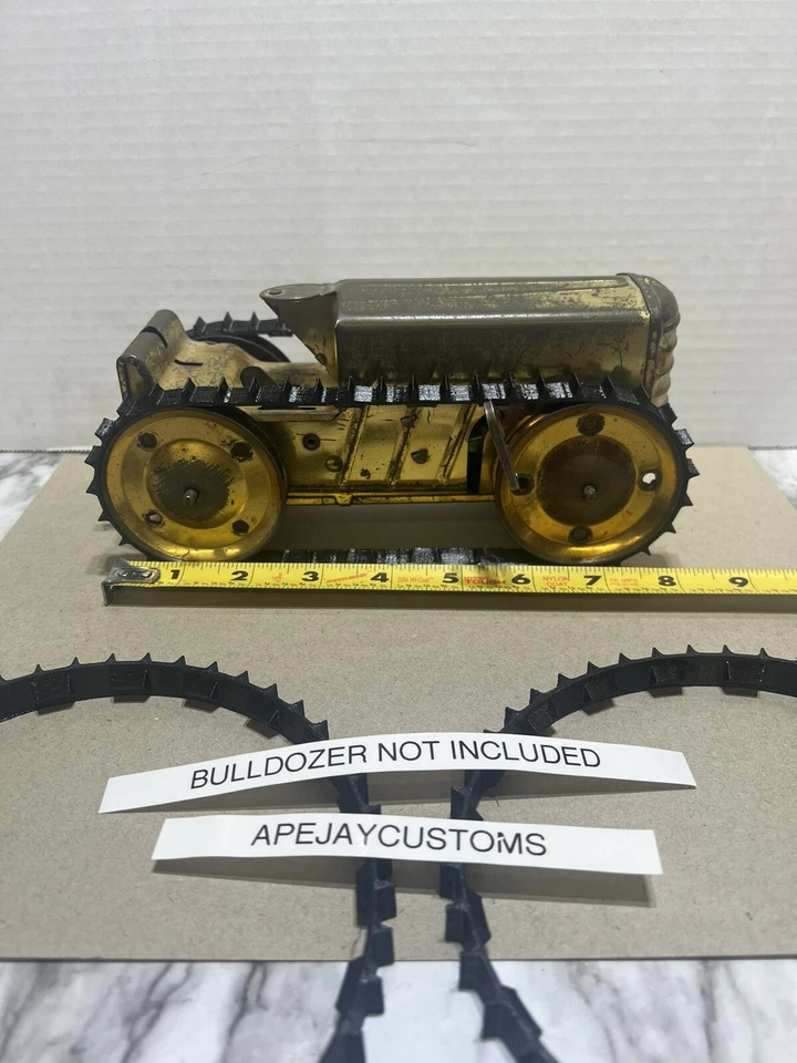 1 par de pistas nuevas para MARX Tin Litho Wind Up Bulldozer Escalada Tractor Juguete Foto 2 de 4