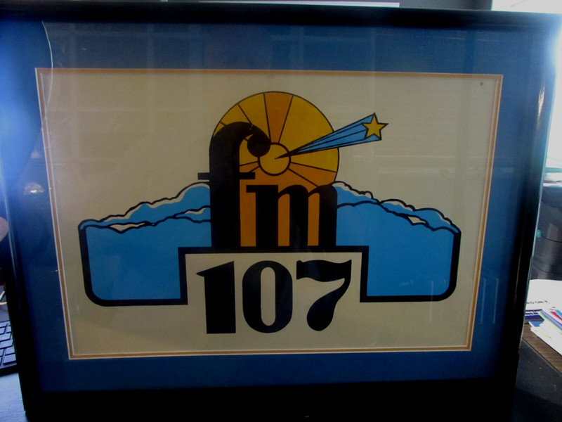FM 107 FRAMED / MATTED LOGO (1967-1970) - WEZX (ROCK 107) - SCRANTON PA