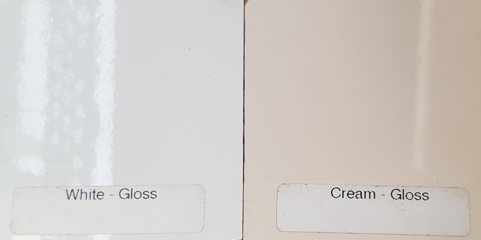 2x Cream Gloss Plinth Kickboard 1200x150x16mm Kitchen 2400mm Total