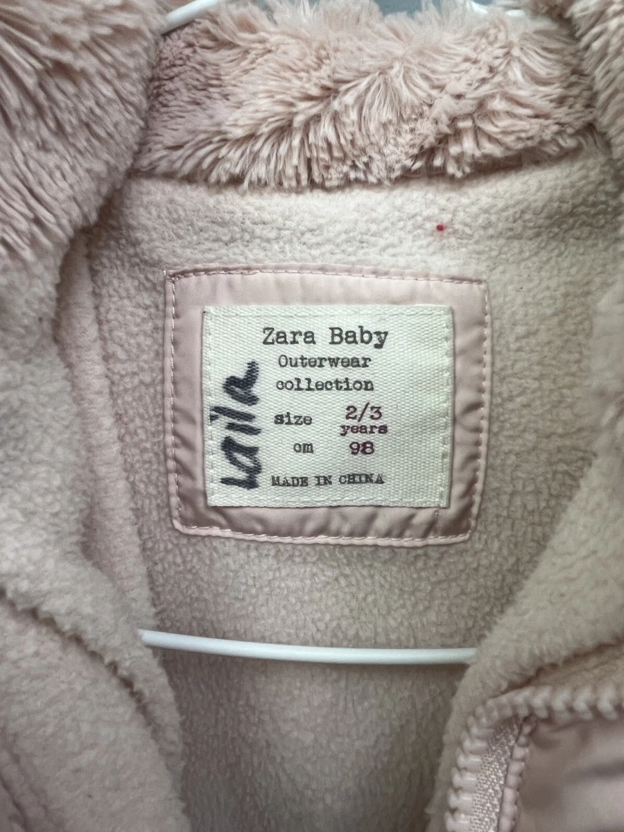 Zara Baby Girl Outerwear Puffer Jacket Size 2/3 Years Pink Hooded | Ebay