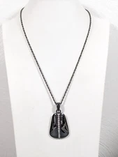 Lia Sophia Gray Rhinestone Pendant on Premier Designs Rope Chain Necklace 22 in