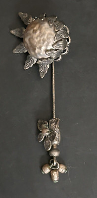 Vintage Baroque Pearl Opening Flower Stick Hat Pin: Miriam Haskell