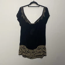 L*Space Women’s NWT Black Jasper Embroidered Tunic Cover Up Size Small.