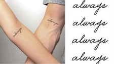 Flash Once Temporary Adhesive Tattoo Lyrics Always Party Gift Beach New Wow