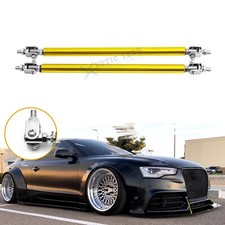 Gold Alloy Adjustable Bumper Lip Splitter Rod Strut Tie Bars Universal 8"-11"