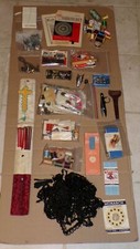 Vintage Sewing Lot NOS items Thread Knitting Needles Buttons Scissors Workbooks