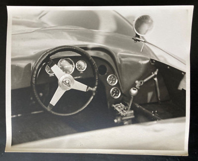 Vintage Photo Race Car Interior Laguna Seca Raceway c. 1960  8x10 in Team Mafia?