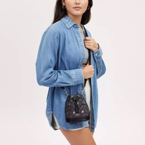 Coach | Damen Dempsey Bucket Bag Signature Jacquard mit Sternenstickerei Neu mit Etikett - Bild 2 von 15