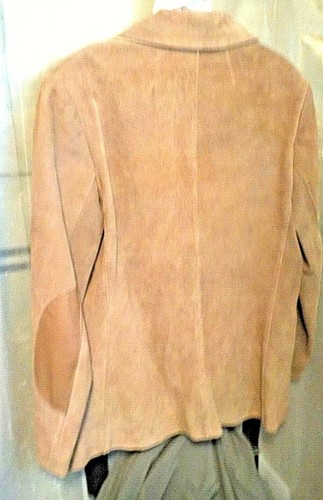 Her Made in Uruguay: Fantastische Wildlederjacke / Größe 15/16 / Beige mit Ellbogenpolster - Bild 10 von 10