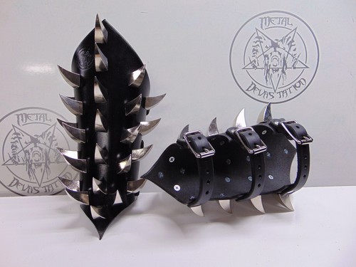 ABSU'S LEDER DRACHENKRALLE STACHEL STULPEN. BLACK METAL (MDLG0370) - Bild 4 von 10