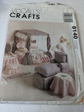 1995 MCCALL'S Crafts Pattern 8140 Furniture For 11 1/2"-12 1/2" Fashion Doll CUT