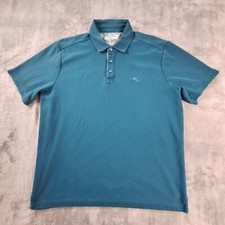 Tommy Bahama Polo Shirt Men's Large Aqua Blue Island Zone Supima Cotton Blend