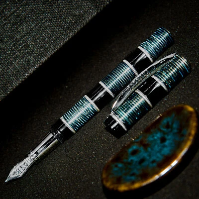 Visconti Limited Edition Asia Bamboo Fountain Pen, Blue, Brand New - Image 1 of 4