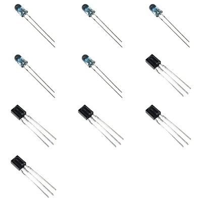10pcs(5pcs TSOP38238+5pcs TSAL6200) IR Receiver Modules and High Power Infrared