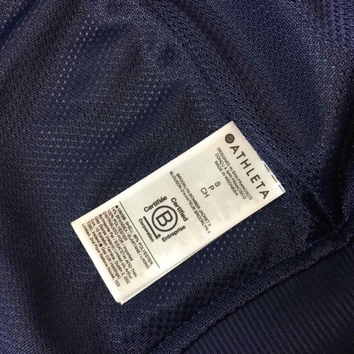 NWT Athleta Brooklyn Track Bomber Jacket II Camo Full Zip Navy Blue Size SP - Picture 6 of 8