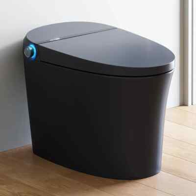 Smart Toilet with Bidet,Auto Open & Close,Heated seat,LED Night Light,Black