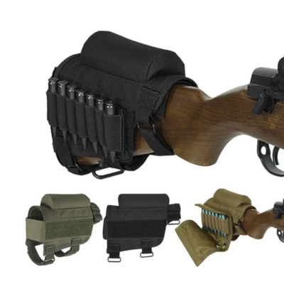 Repose-joue Tactique Pour Fusil + étui 7 Cartouches - Ambidextre Ajustable Couleur Tan
