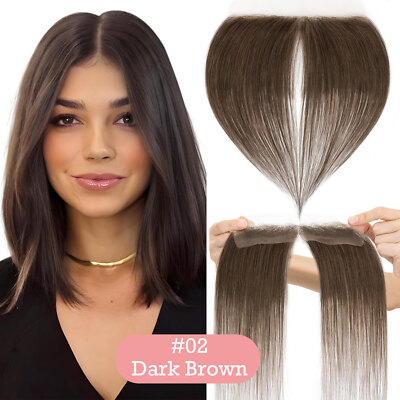USA FULL LACE HAND-TIED FRONT HAIRLINE HUMAN HAIR PATCHES Hairpiece Women Topper