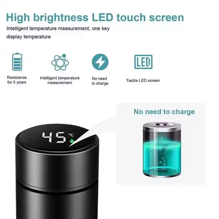 Botella de agua aislada digital termo inteligente 800 ml con frascos LED ***totalmente nueva*** Foto 4 de 4