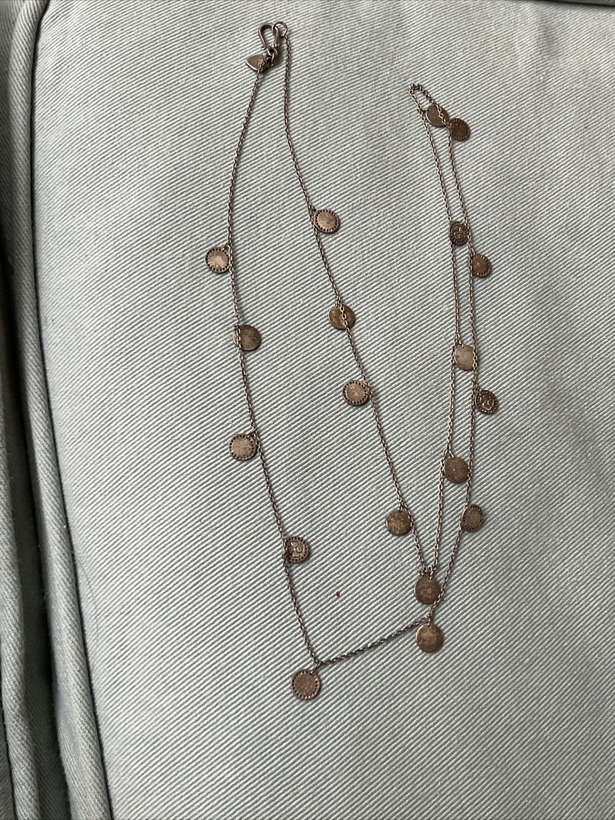 925 Solid Sterling Silver Round Disks Station Nec… - image 5