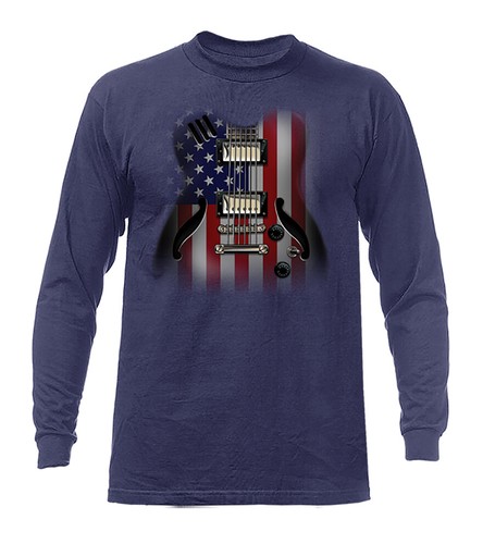 Guitarra Banda de Música Bandera de EE. UU. American Pride Patriot Patriota Manga Larga - Imagen 8 de 12