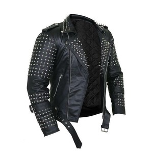 black spike leather jacket