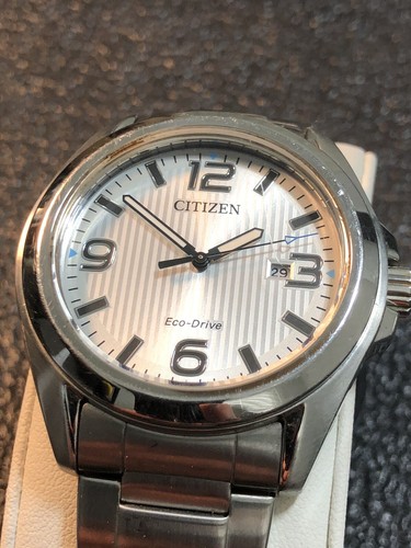 CITIZEN Eco Drive Men’s Dress Watch Stainless Steel WR 100m Wristwatch Working - Picture 14 of 16