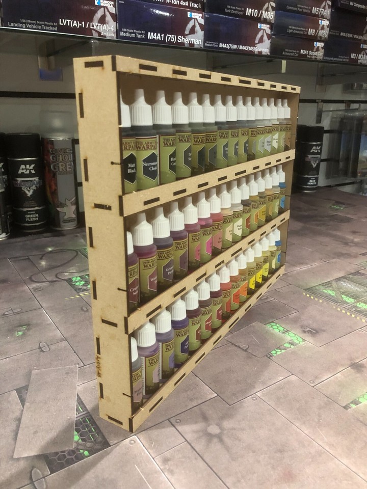 Hobby Paint rack for 45 Army Painter, Vallejo dropper bottles. Wall ...