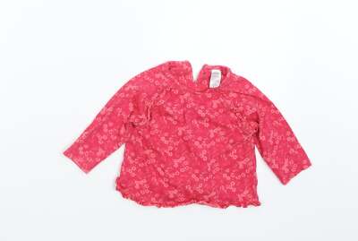 Mini Club Mädchen rosa Blumen Baumwollmischung T-Shirt Größe 6-9 Monate Hintern