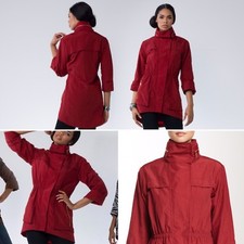 G.e.t. Outerwear Anorak Deep Red Water Repellent Convertible Jacket Coat Xs Nwot