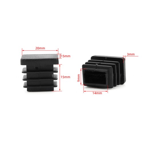 Square Plastic Black Blanking End Caps Tube Pipe Inserts Plug Bung Box Section - Picture 19 of 30