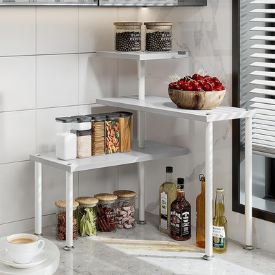 Countertop Organizer Organization 3 Tier Kitchen Corner Shelves Adjustable Sp...