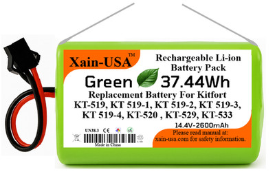 2600mAh Replacement Battery for Kitfort KT-519 / KT-520 / KT-529 / KT-533 Vacuum