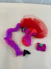 Vintage  1990 Barbie Dinner Date Fashion 4941  red Dress Tulle & accessories