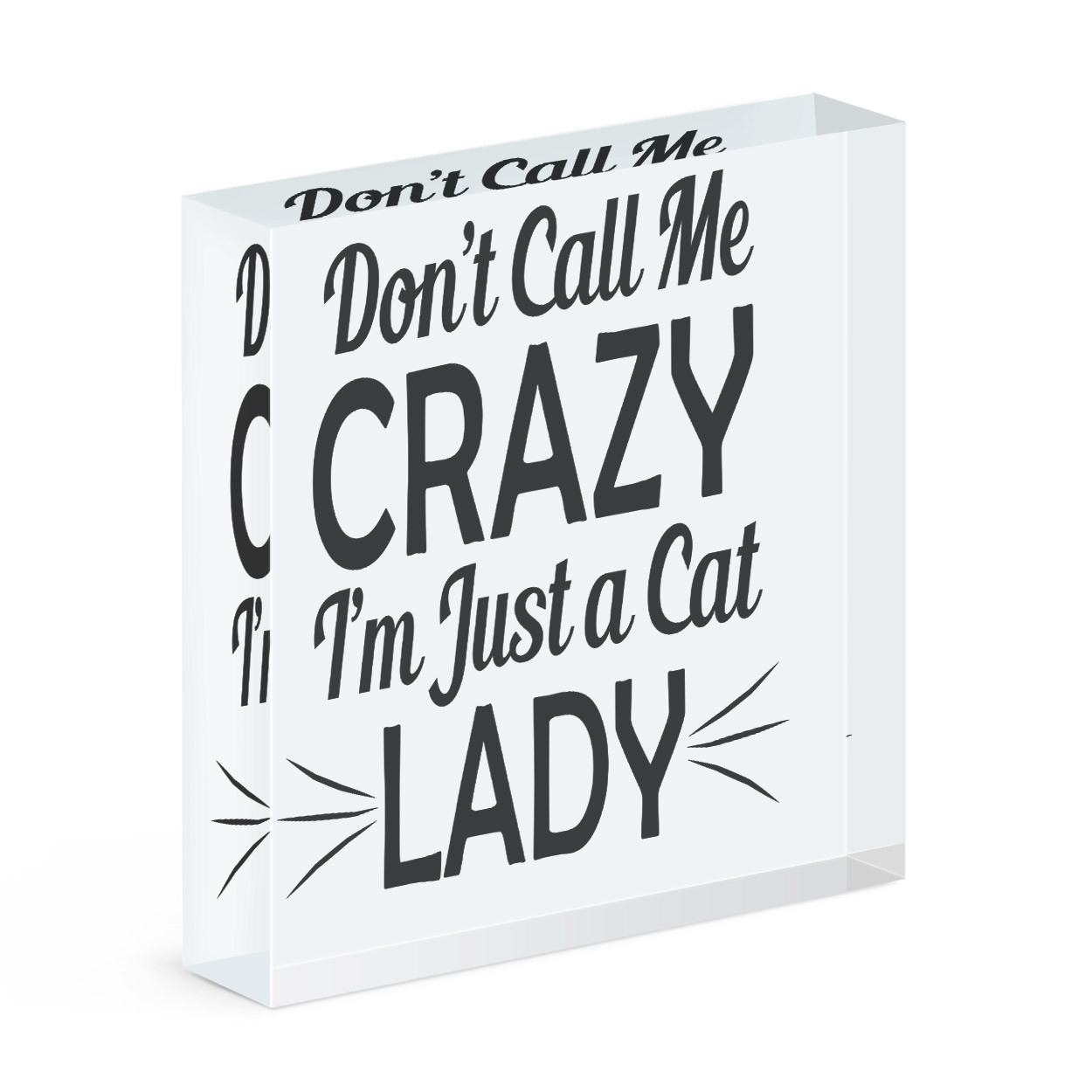 Don't Call Me Crazy I'm Just A Cat Lady Acrylic Photo Block Frame Funny