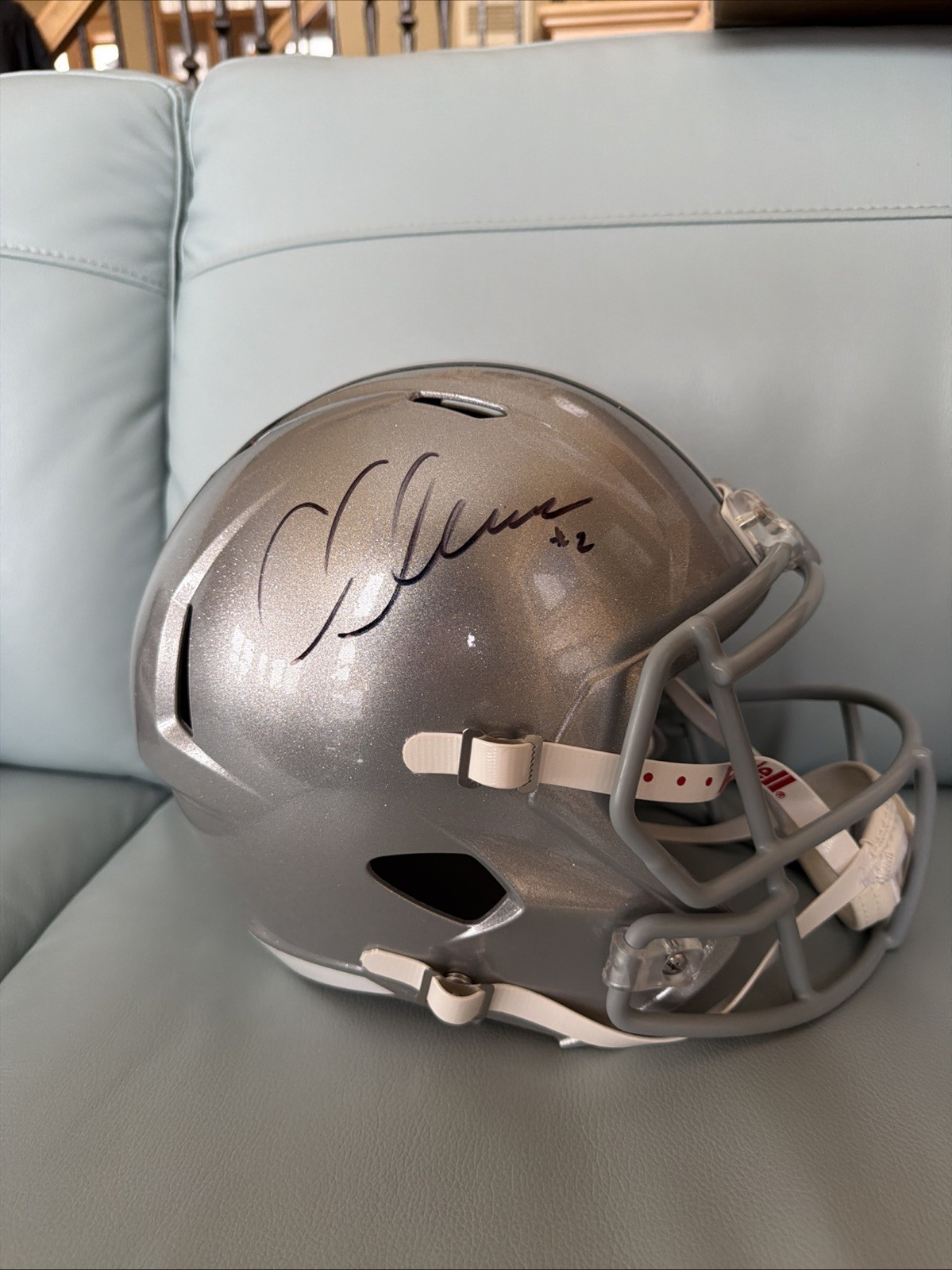 Chris Olave Autographed Signed Ohio State BUCKEYES FULL SIZE SPEED HELMET BECKETT 