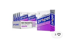 Propel Powder Packets Grape Flavor 10 Count 12 Pack Electrolytes No Sugar
