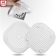 Silicone Shower Drain Hair Catcher Sink Strainer Set of 2 Easy Install New