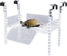 Adjustable Turtle Basking Platform, 10-13" Wide, Slip-Resistant Ramp, Acrylic, T