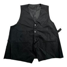 Kids Black Pinstripe Formal Dress Vest Classic Fit Adjustable Back Tab 18