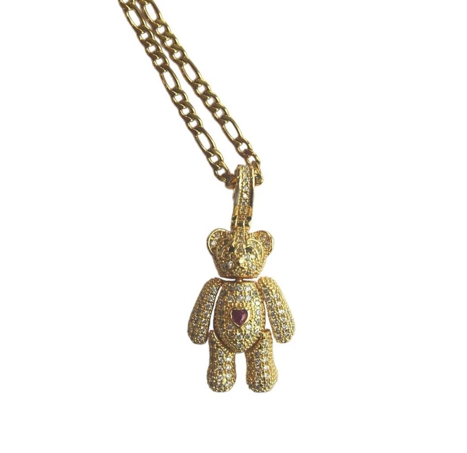 Rag-Doll Teddy 9ct Gold Pendant Necklace Chain Women Gold Filled - Image 4 of 4