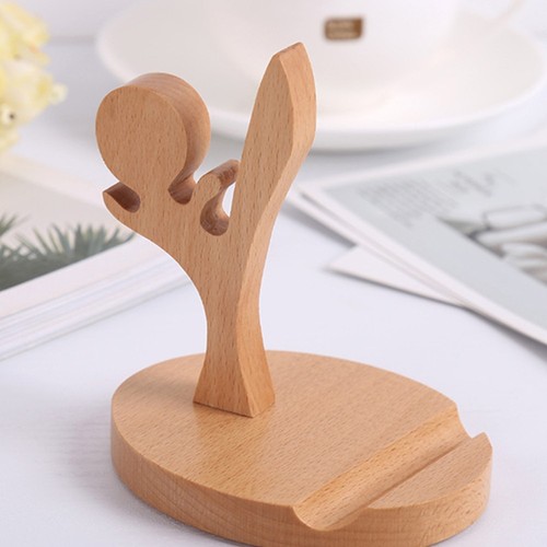 Solid Wood Phone Holder Travel Stand Support Wooden Mobile Bracket - 第 7/11 張圖片