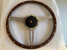 14 Wood Steering Wheel 356 911 914 Porsche Horn Button Engine Turned Aluminum 14 Wood Steering Wheel 356 911 914 Porsche Horn Button Engine Turned Aluminum