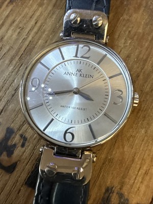 Anne Klein 10/9169 Genuine Leather Quartz Analog Women's Watch New Battery